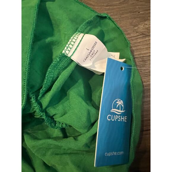 NWT- CUPSHE Green Square Neck Sleeveless Mini Dress - Picture 4 of 4